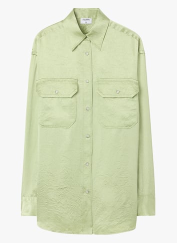 Solid Straight Fluid Shirt FILIPPA K Green